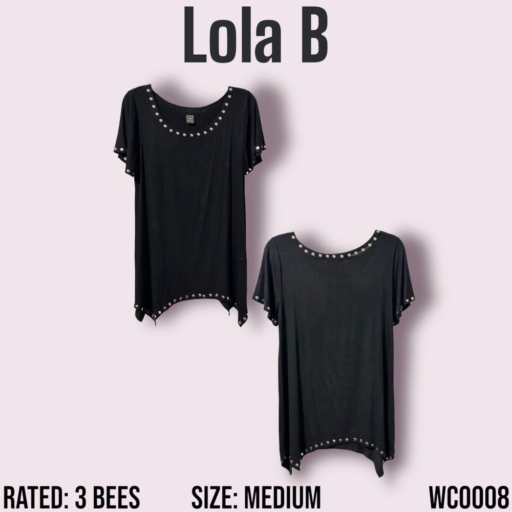 Women's Black A Line Blouse*Lola B*Size Medium*